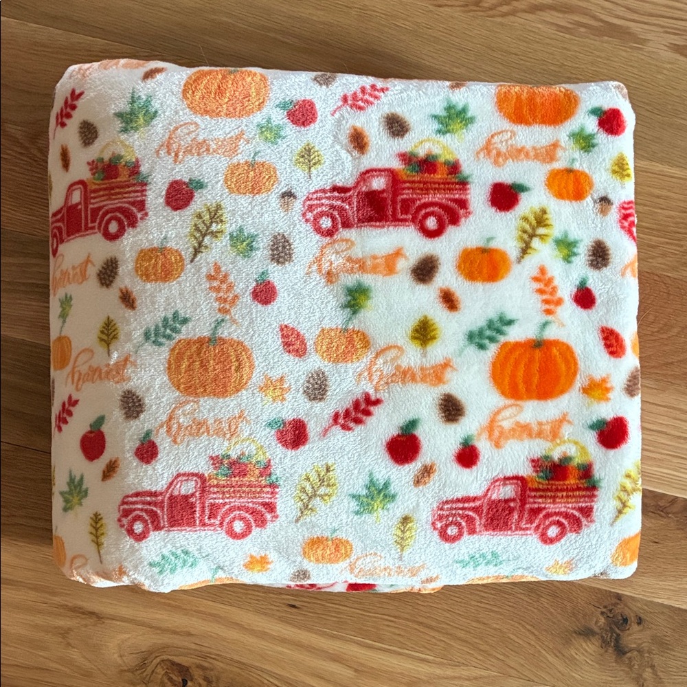 Hay & Harvest 60" x 80" Halloween/ Harvest Oversized Throw - Harvest Truck
